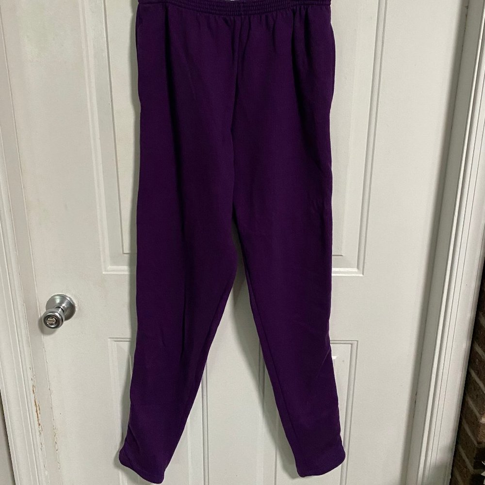 Vintage Women's Sweatpants Purple Made in USA Large